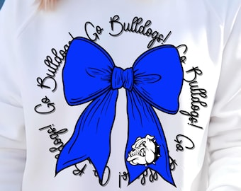 Custom Bulldogs Bow SVG: School Spirit Shirt Design (Digital File)