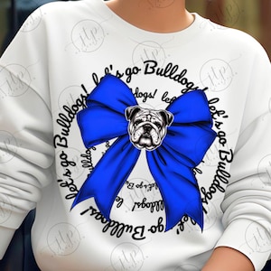 Retro Bulldogs Coquette Bow PNG: School Spirit Shirt Design (Digital File)
