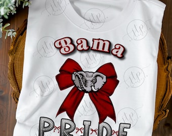 Alabama Coquette Football PNG: Bama Retro Bow Design (Digital Download)