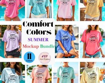 Comfort Colors T-Shirt Mockup Bundle: Summer Colors (Digital Download)