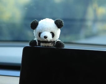 Kawaii Panda Car Plush Tesla Screen & Dashboard Decor