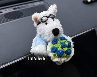 Westie Dog Tesla Screen Figure and Decoration Car Accessory Valentine's Day or Anniversary Gift: