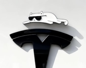 Tesla logo decoration metal badge sticker, Model 3, ModelY, Cat Sticker, Tesla emblem