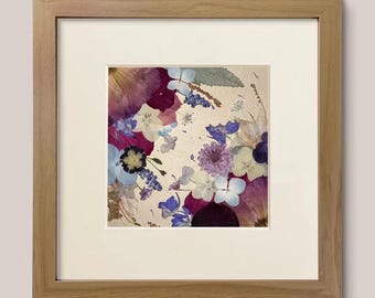 Pressed Flower Wall Art | Real Dried Floral Frame | Botanical Home Decor | Handmade Gift for Nature Lovers | Gift for Her | Gift for Mom