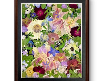 PRESSED FLOWER Wall Art | Sparkle Stars | Handmade Real Flower in Frame | Pressed Flower | Wall Decor | Gift For Her | Housewarming