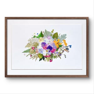 PRESSED FLOWER Wall Art | Flower Wreath | Handmade Real Flower in Frame | Pressed Flower | Wall Decor | Gift For Her | Housewarming