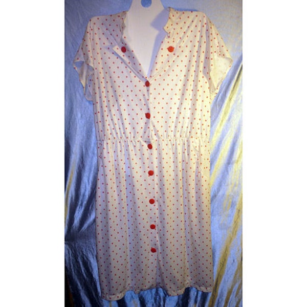 SALE Plus size 3x 4x polka dot rockabilly button dress