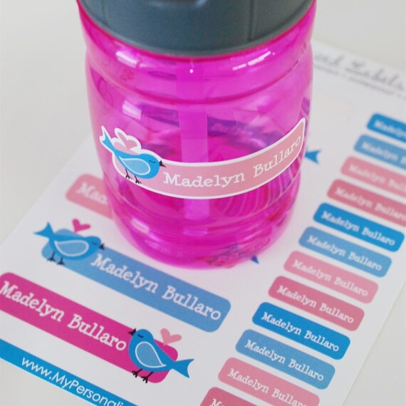 Lovebird Long Personalized Dishwasher Safe Labels Set of 36 Etsy