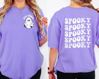 Comfort Colors Spooky Ghost Tee, Retro Halloween Shirt