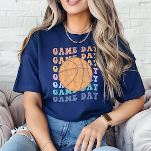 Retro Basketball T-Shirt: Pastel Game Day Tee, Comfort Colors