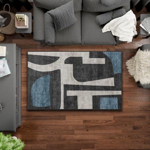 Modern Design Area Rug, Colorful Unique Design Rug, Home Decor Large Rug 8x10, Elegant Abstract Art Carpet, Rug for Living Room Bedroom