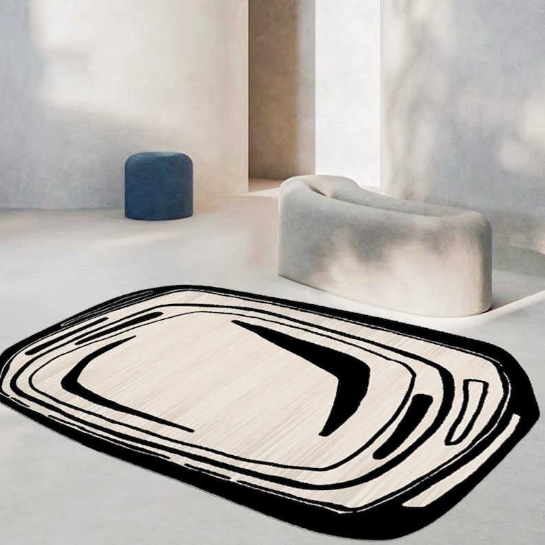 Irregular Shape Area Rug, Fraqment Unique Shape Carpet, Turkish