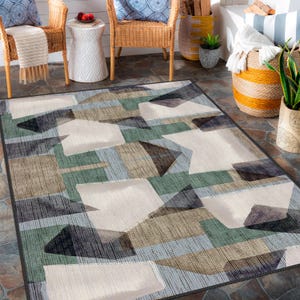 Modern Design Area Rug, Colorful Unique Design Rug, Home Decor Large Rug 8x10, Elegant Abstract Art Carpet, Rug for Living Room Bedroom