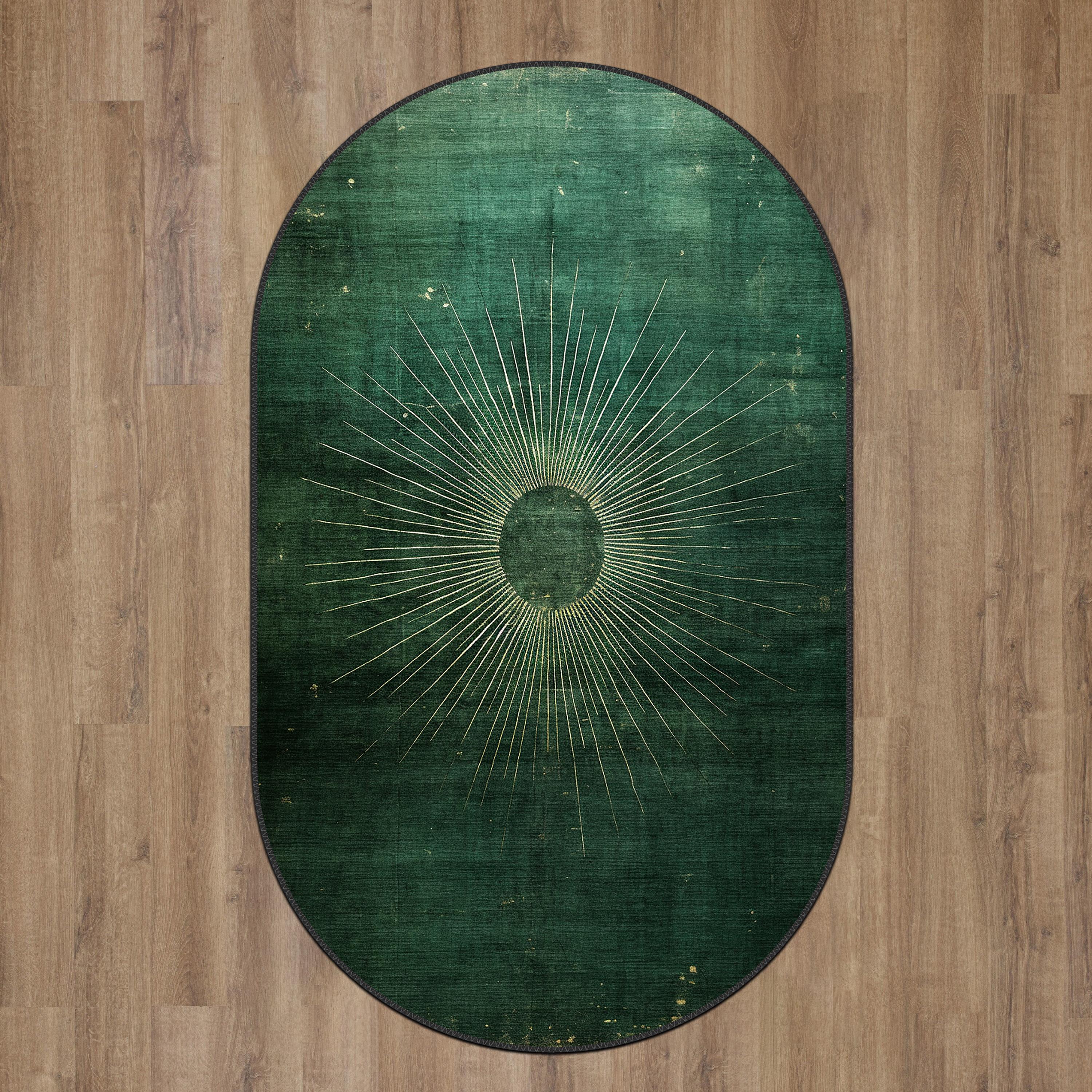 Mid Century Oval Boho Rug, Contemporary Abstract Oval Rug, Unique ...