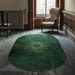Mid Century Oval Boho Rug, Contemporary Abstract Oval Rug, Unique ...