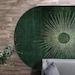 Mid Century Oval Boho Rug, Contemporary Abstract Oval Rug, Unique ...