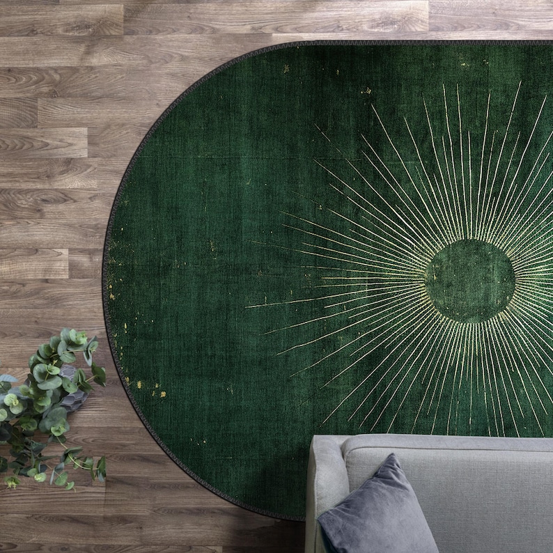Mid Century Oval Boho Rug, Contemporary Abstract Oval Rug, Unique ...