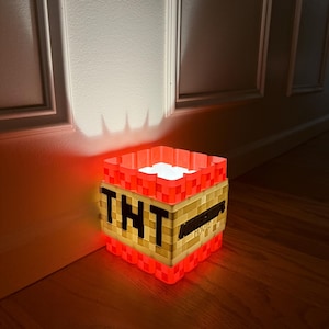 Minecraft-inspired led Night Light/Lamp/Collectable TNT block! GLOW in the DARK!