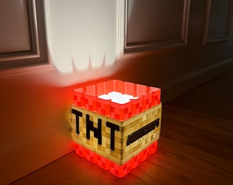 Minecraft-inspired led Night Light/Lamp/Collectable TNT block! GLOW in the DARK!