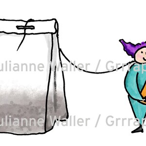 Les gens avec de la nourriture : clipart imprimable numérique de sachet de thé
