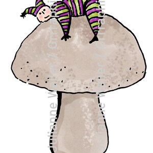 Les gens avec de la nourriture : champignon sieste clipart imprimable numérique