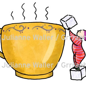 Les gens avec de la nourriture : café ou thé clipart imprimable numérique