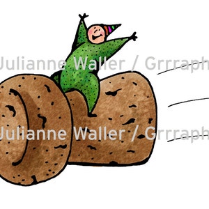 Mensen met voedsel: Flying Champagne Cork digitale afdrukbare clipart
