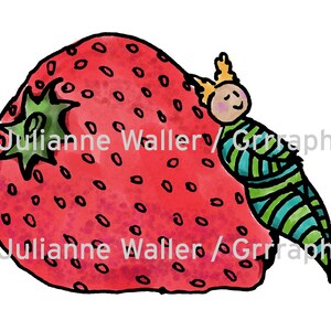 Les gens avec de la nourriture : fraise clipart imprimable numérique