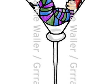 People with Food: Martini Glass digital printable clipart