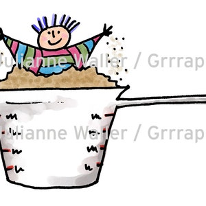 Les gens avec de la nourriture : jouer dans la mesure de coupe numérique clipart imprimable