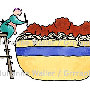 Les gens avec de la nourriture : clipart imprimable numérique de Spaghetti