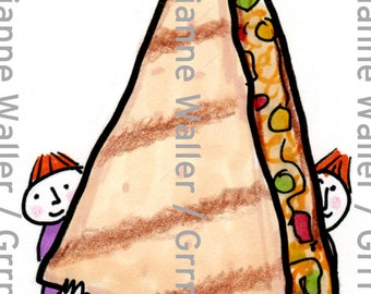 Les gens avec de la nourriture : quesadilla numérique clipart imprimable