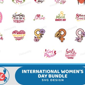 Krabbycrafty - Internationale Vrouwendag svg bundel 2025, Happy Women's Day, Vrouwen van het jaar, Svg voor cricut, 8 maart svg