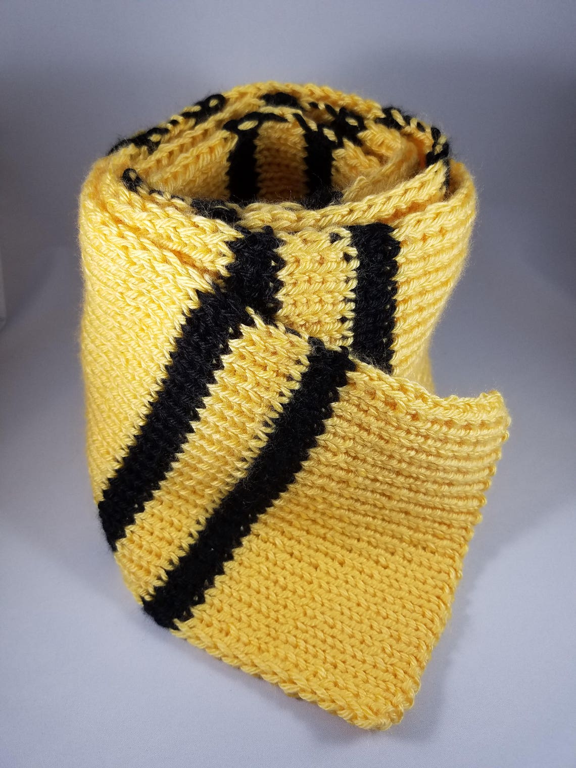 Yellow and Black Striped Scarf Etsy Denmark