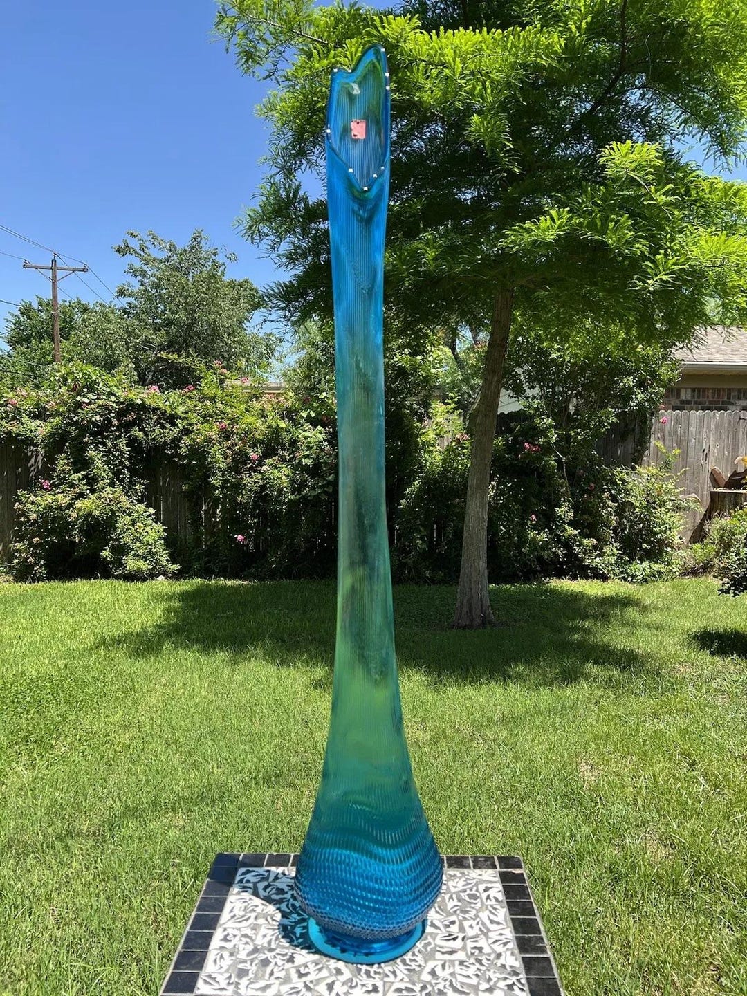 Vintage MCM LE Smithtall Nubby Butt Blue Glass Swung - Etsy