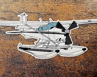 Adesivo per idrovolante Cessna 185: regalo per pilota di aereo da 4 pollici