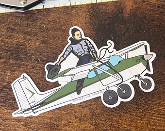 Adesivo Flying Cowboy Cessna 182: regalo divertente per piloti da 4 pollici
