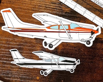 Adesivo Cessna 182RG: regalo per pilota di aereo disegnato a mano