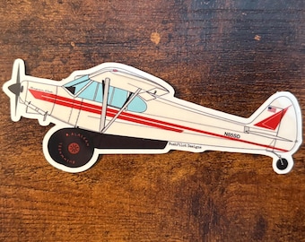 Adesivo Super Cub Bush Plane: decalcomania in vinile da 4 pollici per pilota di aerei da caccia Alaskan Bushwheel