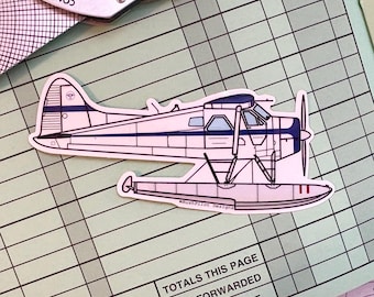 Adesivo per idrovolante DeHavilland Beaver DHC-2 - Decalcomania in vinile da 4 pollici per pilota di boscaglia in Alaska