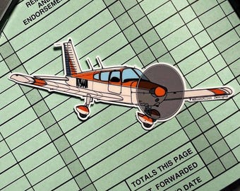 Adesivo in vinile Piper Cherokee PA-28 da 4 pollici: regalo per piloti di aviazione.
