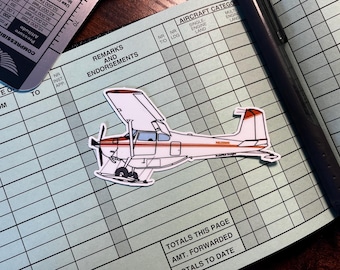 Adesivo Cessna 180 Skywagon / Aereo da boscaglia con sci, decalcomania in vinile