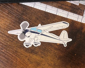 Adesivo in vinile Luscombe L-8A: decalcomania per aereo d'epoca da 4 pollici