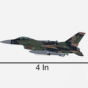 F-16 Fighter Jet Vinyl Sticker, F-16 Aggressor 4X1.5 Inch Airplane ...