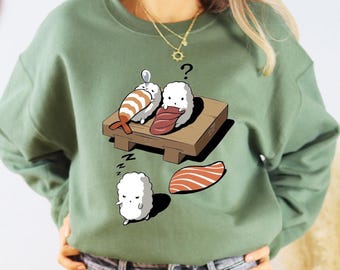 Funny Sushi Rolls Graphic Sweatshirt: Y2k Trendy Tee