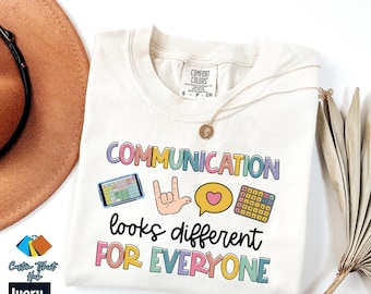 Comfort Colors® Communication Looks Different For Everyone Shirt, Speech Therapy Shirt, Speech Pathologist Shirt, Slp Tee Shirt, SLPA Shirts