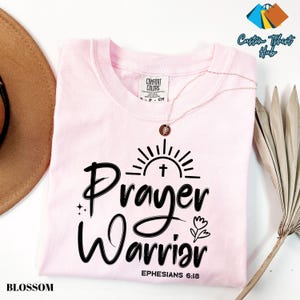 Prayer Warrior Shirt, Comfort Colors Short Long Sleeve Christian Faith Tee, Ephesians 6:18 Bible Verse Religious Gift, Gospel Scripture Top