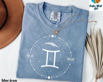 Comfort Colors® Minimalist Gemini Shirt, Gemini Big Energy Shirt, Gemini Birthday Gifts For Her, Unisex Zodiac Astrology Horoscope Tee Shirt