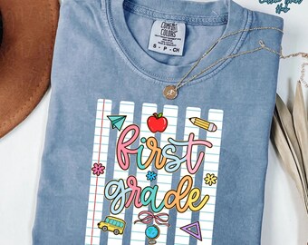 custom Grade Shirt Comfort Colors Back to School Teacher Tshirt 2nd Grade Team Tee First Day of School Teacher Appreciation Gift Cute School