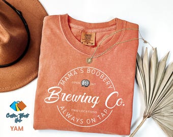 Comfort Colors® Mama's Boobery Brewing Co. Breastfeeding Mom Tee Shirt, Mom Graphic Tee Shirt, Funny New Mom Shirts Gift, Mother's Day Gift